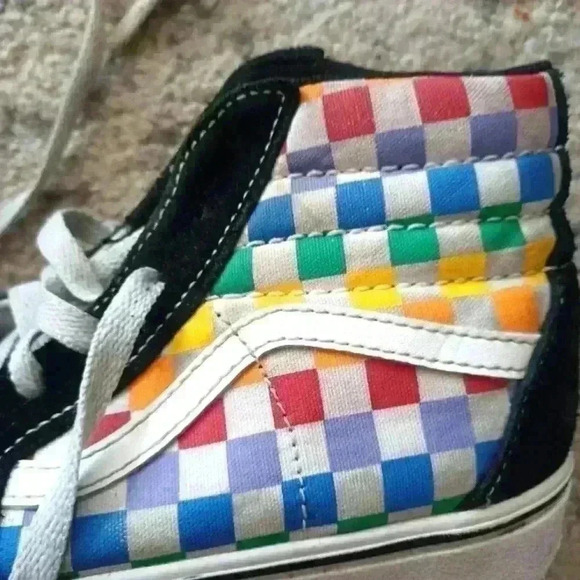 Vans Kids Sneakers - Black and Multicolor Checkered - Picture 15 of 15